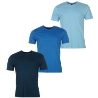 Donnay Men's Three Pack V Neck T-Shirt - Light Blue & Dark Blue Photo