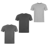 Donnay Men's 3 Pack T Shirts - Grey Marl Charcoal Marl & Black Photo