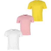 Donnay Men's 3 Pack T Shirts - Pink Yellow & White Photo