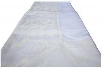 Cottonbox Polycotton Plain w/Taranto White Border - 10-12 Seater Tablecloth Photo