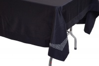 Cottonbox Polycotton Plain Black with Crystal Des - 6 Seater Tablecloth Photo