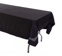 Cottonbox Polycotton Plain Black with Crystal Des - 8-10 Seater Tablecloth Photo