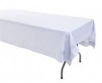 Cottonbox Polycotton Plain Grey with Crystal Des - 6 Seater Tablecloth Photo