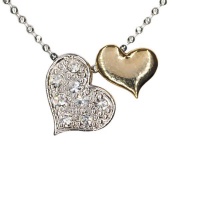 Lily & Rose Plain and Diamante Heart on Chain Photo