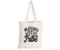 Blessed with My Tribe - Eco-Cotton Natural Fibre Bag Photo