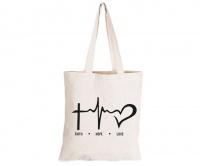 Faith Hope & Love - Eco-Cotton Natural Fibre Bag Photo