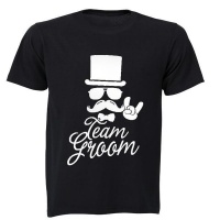 Team Groom - Mr Cool! - Adult - Unisex - T-Shirt - Black Photo