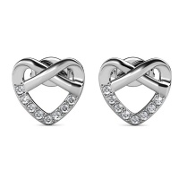 Destiny Infinite Love Earrings with Swarovski Crystals - White Gold Photo