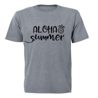 Aloha Summer - Adult - Unisex - T-Shirt - Grey Photo
