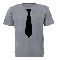 Black Tie Tee - Adult - Unisex - T-Shirt - Grey Photo