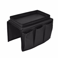Sofa Armrest Organizer with Cup Holder Tray - Black Photo