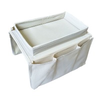 Sofa Armrest Organizer with Cup Holder Tray - White Photo