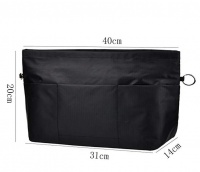 Multi-Pocket Travel Handbag Organizer - Black Photo