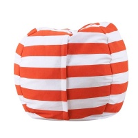 Kids Stuffed Animal Storage Bean Bag Chair - Orange Stripes Photo