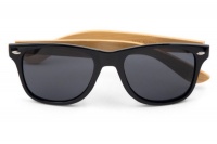 Matte Black Bamboo Wood Sunglasses Photo