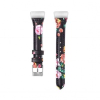 Floral band for Fitbit Charge 3- Black & Red Photo