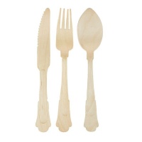 Esschert - Wooden Cutlery Set - 48 pieces Photo