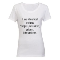 I love all Mythical Creatures - Ladies - T-Shirt - White Photo
