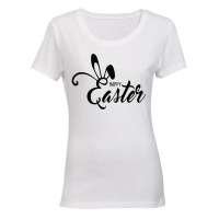 Happy Easter - Bunny Ears - Ladies - T-Shirt - White Photo