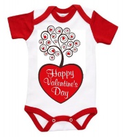 The Funky Shop - White/Red Baby Grow - Valentines Tree With Heart Photo