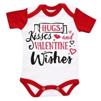 The Funky Shop - White/Red Baby Grow - Hugs And Valentine Wishes Photo