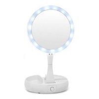 2 My Fold-Away Double Sided Round Makeup Mirror - White Photo