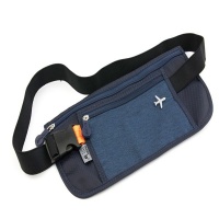 TROIKA Belt Bag with 2 Compartments and RFID Protection Safety Belt Blue Photo