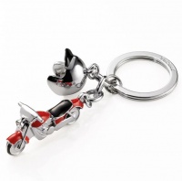 TROIKA Keyring with 2 Charms KEY CRUISING Silver and Red Photo