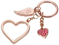 TROIKA Keyring with 3 charms LOVE IS IN THE AIR Rose Gold Colour Photo