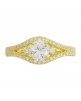 Miss Jewels- Yellow Gold Plated 0.90ctw Cubic Zirconia Ring- Size O Photo