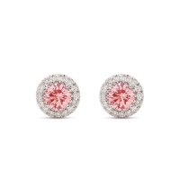 1.00ct Pink Halo Studs In 9k White Gold Photo