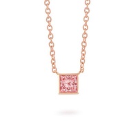 0.50ct Pink Princess Bezel 9k Rose Gold Chain Photo