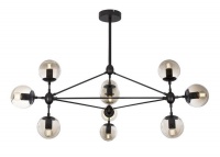 Matt Black Metal Chandeliers with Champagne Colour Glass CH100/10 Photo