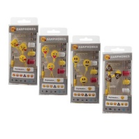 Earphones Mini Emoji Assorted - 4 Pack Photo