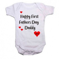 Qtees Africa Daddy's 1st Fathers Day Baby Grow Photo