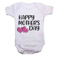 Qtees Africa Happy Mothers Bay Girl Baby Grow Photo