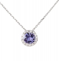 Civetta Spark Lara Necklace with Swarovski® Tanzanite Crystal-Silver Photo