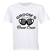 Groom's Brew Crew - Adults - T-Shirt - White Photo