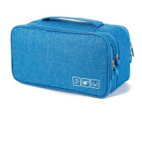 Travel Bra Underwear Organizer Case Waterproof Toiletry Bag Blue Photo