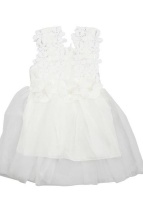 Lacey Flower Dress - White - 6-12 months Photo