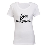 He's a Keeper! - Ladies - T-Shirt - White Photo