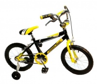 Peerless Kids 16" Bike with Training Wheels - Black and Yellow Photo