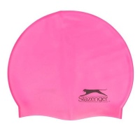 Slazenger Juniors Silicone Swimming Cap - Red & Clear Photo