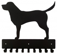 Labrador Retriever Key Rack & Leash Hanger with 9 Hooks - Black Photo