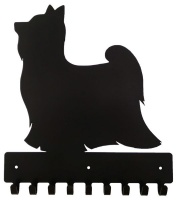 Yorkshire Terrier Key Rack & Leash Hanger with 9 Hooks - Black Photo