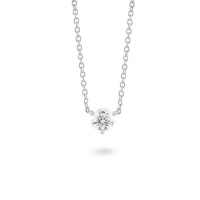 0.50ct Diamond Necklace Round Solitaire 9k White Gold Chain Photo