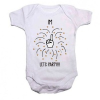 Qtees Africa I'm 1 lets party SS baby grow Photo