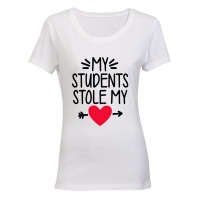 My Students Stole My Heart! Ladies - T-Shirt - White Photo