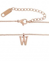 Miss Jewels-Rose Gold Plated Letter 'W' Pendant & Necklace Photo