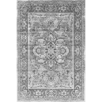 Waltex Area Rug Stressed Medalion Charcoal Photo